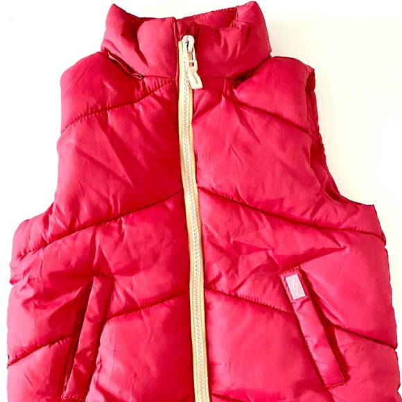 Zara Baby Bright Pink Puffer Vest With Hidden Hood 2-3T - Picture 1 of 4